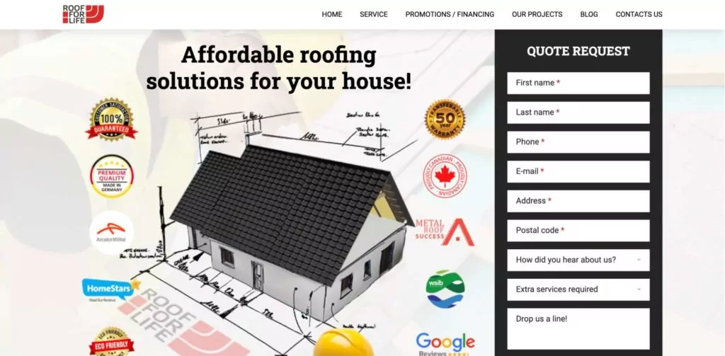 Roof For Life Inc.'s Homepage