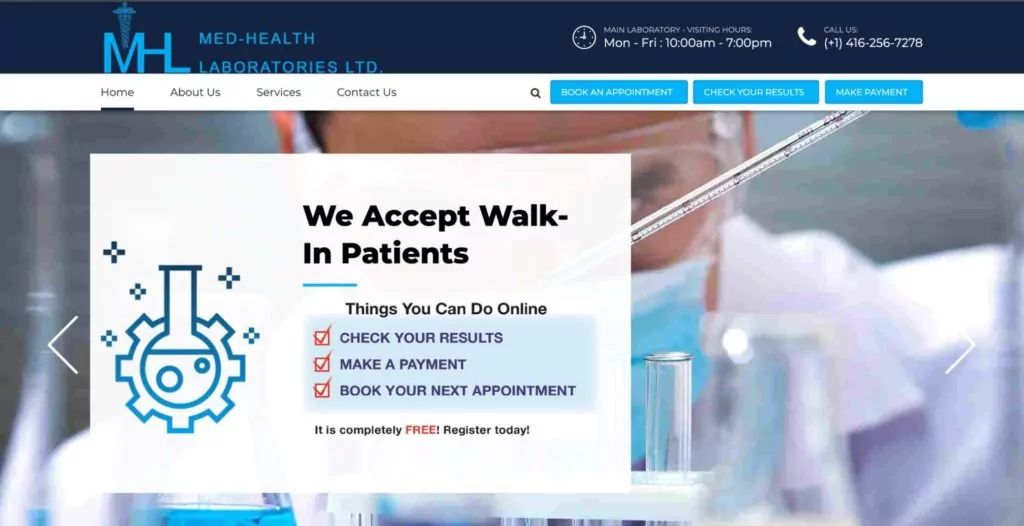 Med-Health Laboratories Ltd.'s Homepage