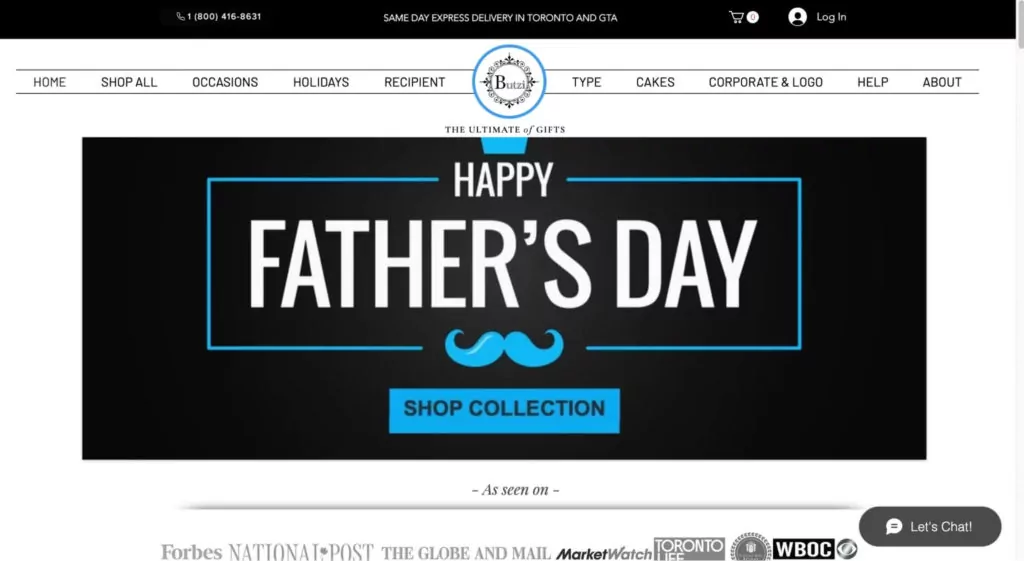 Butzi Gift Baskets Toronto Homepage