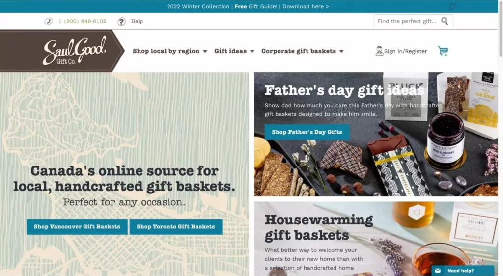Saul Good Gift Co Homepage
