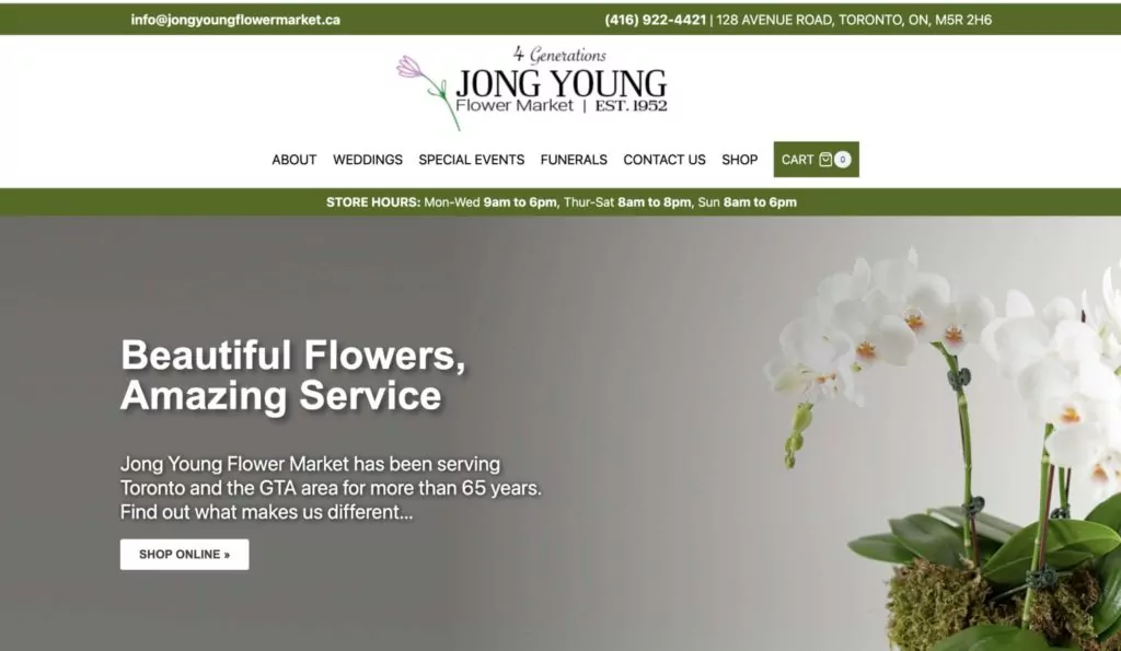Jong Young Flower Market Homepage