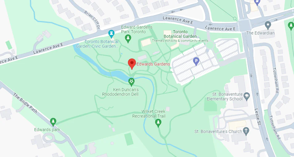 Map of Edwards Gardens